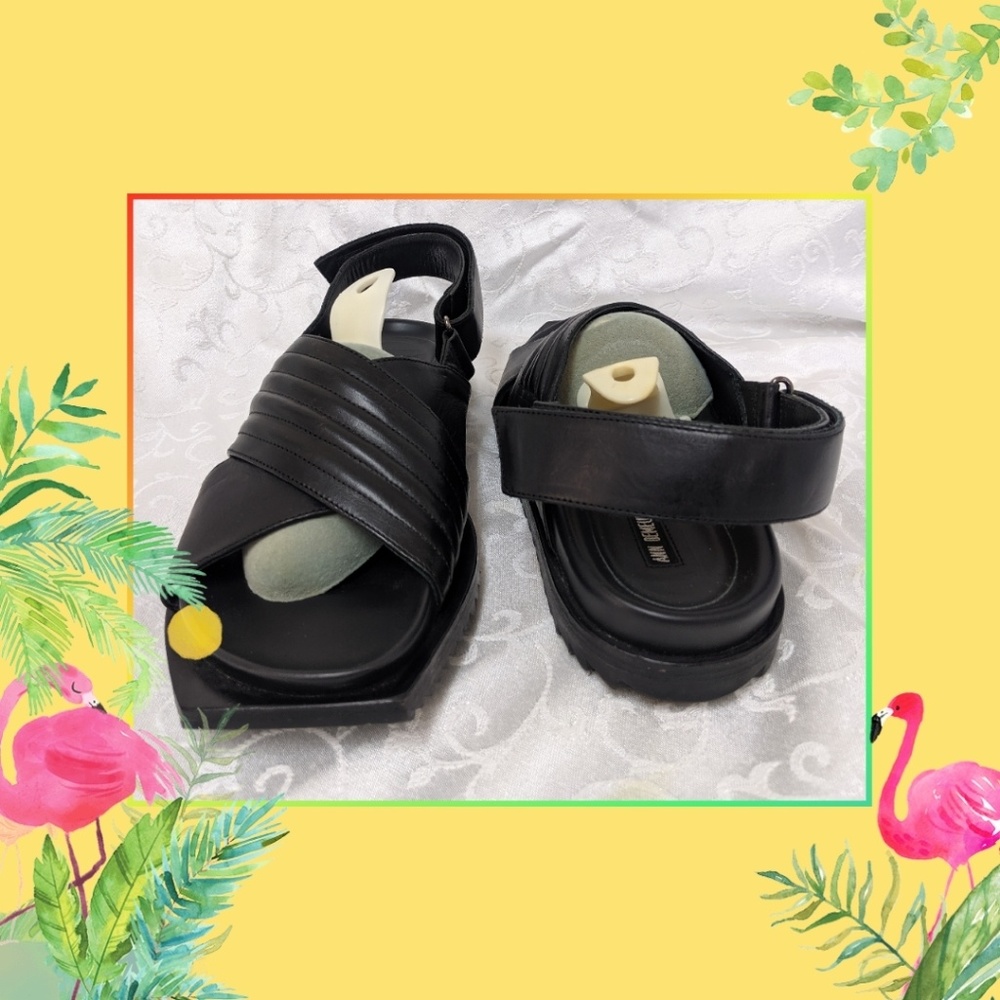 🌹🌹🌹ANN DEMEULEMEESTER BLACK LEATHER SANDALS🌹🌹 - Picture 7 of 8